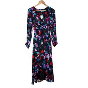 Parker Silk Blend Floral Maxi Dress Long Sleeve Size 0 Project Piece Upcycle